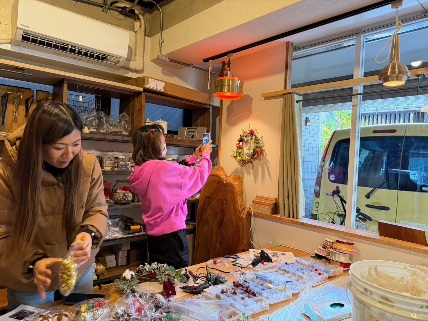 DIY女子，京都遊び場，リースづくり